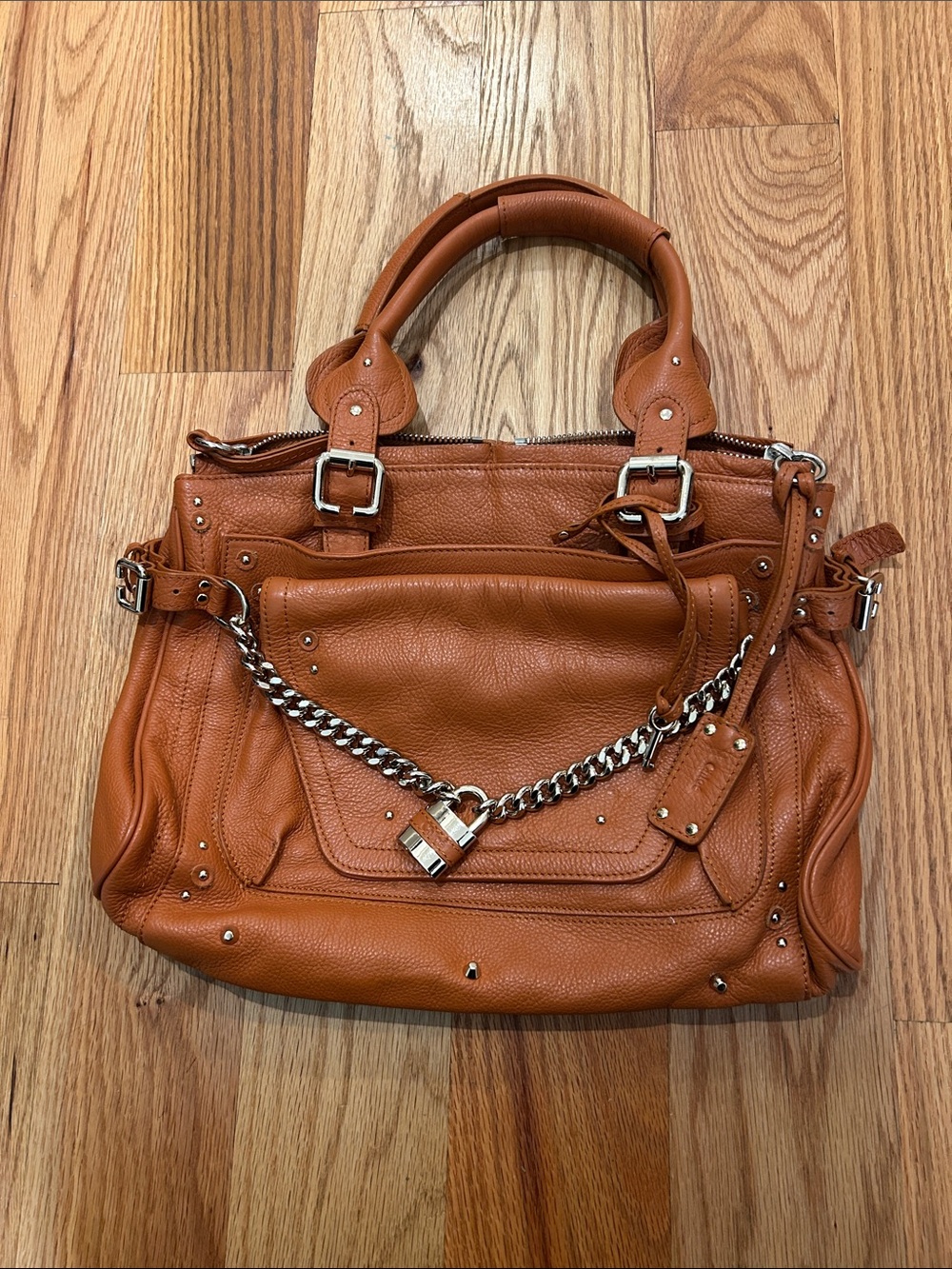 Chloe’ Paddington Large Capsule Women’s Tan Leather Satchel Handbag